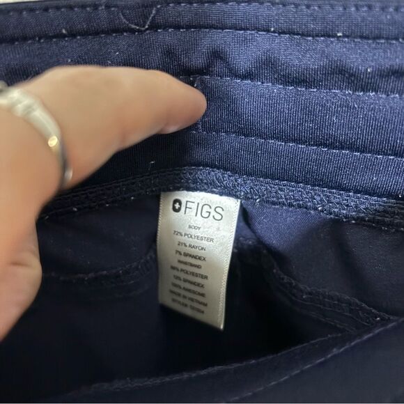 FIGS scrub pants women’s XS technical fabric navy blue pockets nurse - Picture 8 of 10